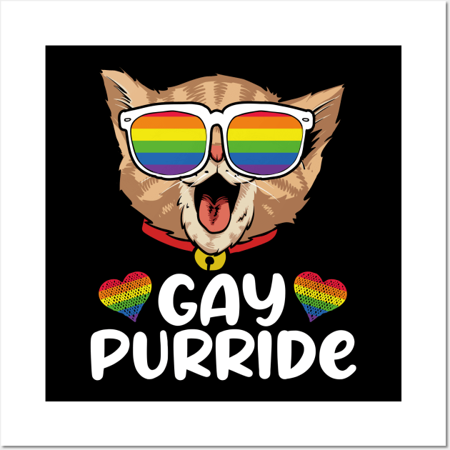 Gay Purride Gay Pride Cat Wall Art by aneisha